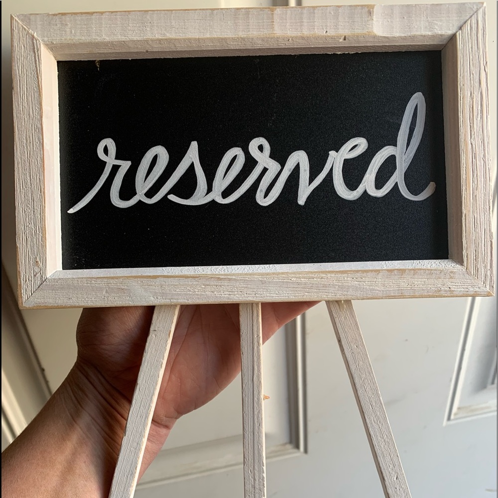 6 Small Reserved chalkboards